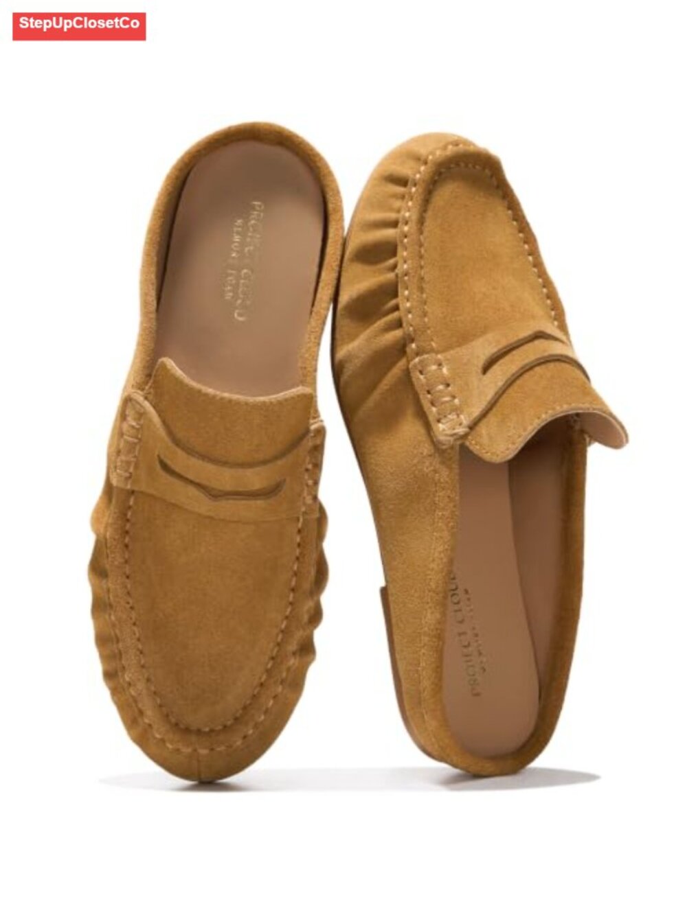Women's Leather Penny Loafers Mules Slip-Ons Non-Slip Lightweight Office